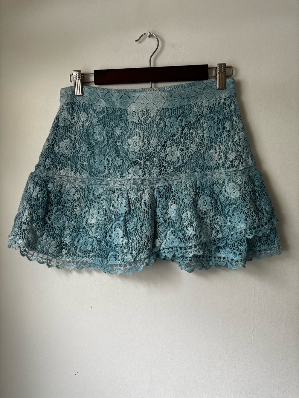 LoveShackFancy Moe Skirt in Deep Sea Indigo Hand Dye Womans Size 6